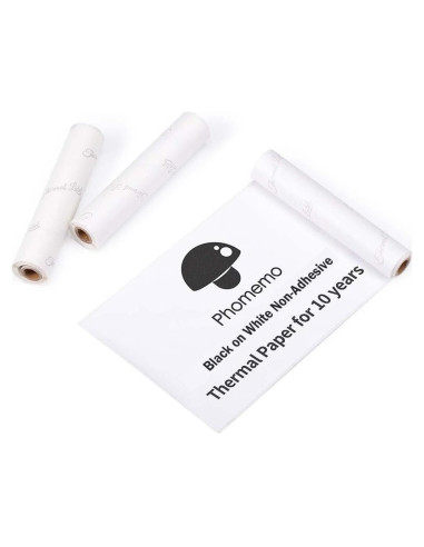 Papel Térmico No Adhesivo Phomemo 110mm 3 Rollos Blanco
