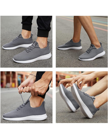 Zapatillas de Correr VAMJAM para Hombre 10.5 Gris Transpirables