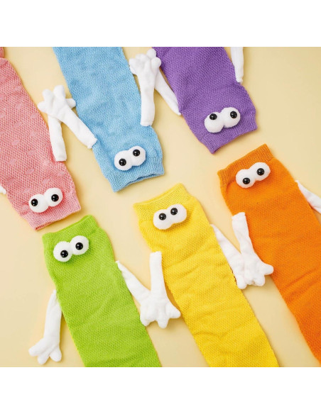 6 Pares de Calcetines Magnéticos de Manos Unidas Algodón