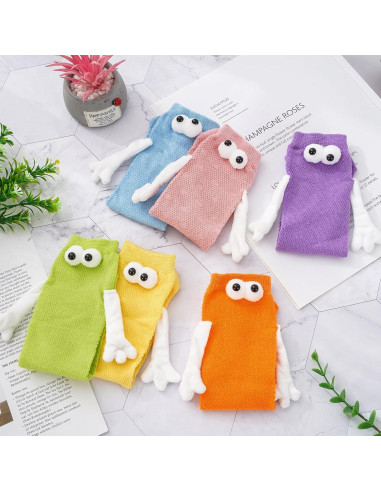 6 Pares de Calcetines Magnéticos de Manos Unidas Algodón