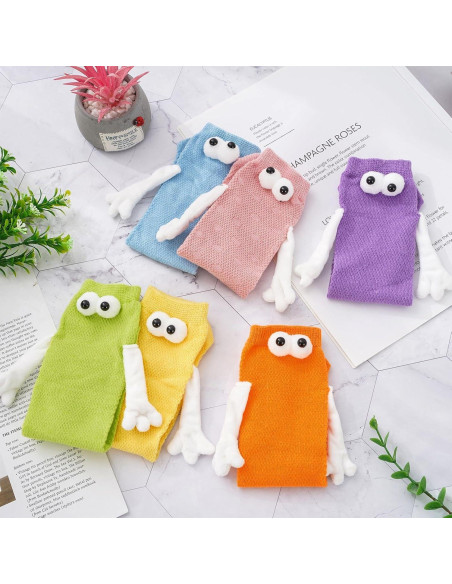 6 Pares de Calcetines Magnéticos de Manos Unidas Algodón