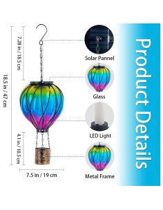 Linterna Solar Globo Aerostático Giole Impermeable 18.5cm 2
