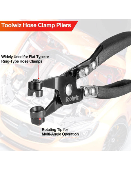 Pinzas para Abrazaderas de Manguera Toolwiz 215mm Antideslizante