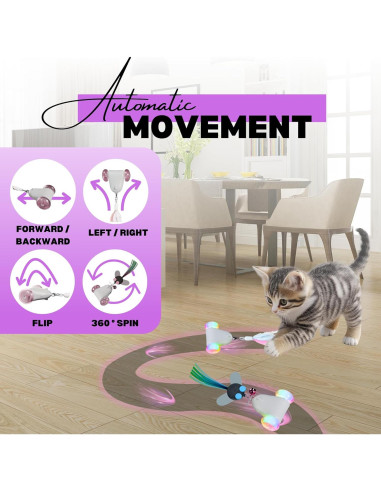 Juguete Interactivo para Gatos PEXOR Rolling Rover Rosa