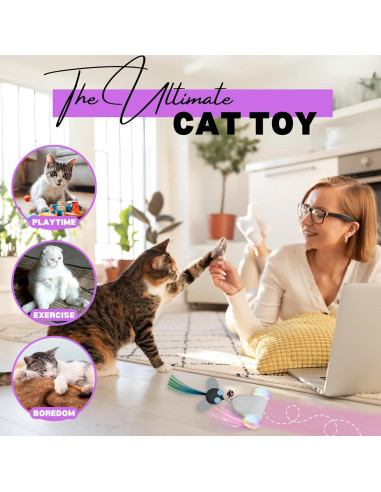 Juguete Interactivo para Gatos PEXOR Rolling Rover Rosa