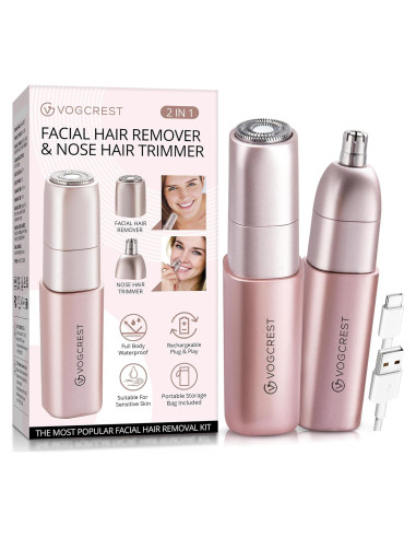 Removedor de Vello Facial VOGCREST 2 en 1 Recargable