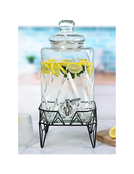 Dispensador de Bebidas Vidrio Redfern 9.46L Grifo Acero Inoxidable