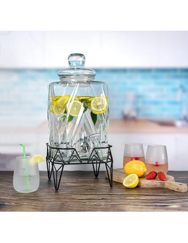 Dispensador de Bebidas Vidrio Redfern 9.46L Grifo Acero Inoxidable