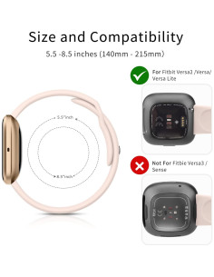 Bandas de Silicona AK para Fitbit Versa 2 - Rosa Arena 2