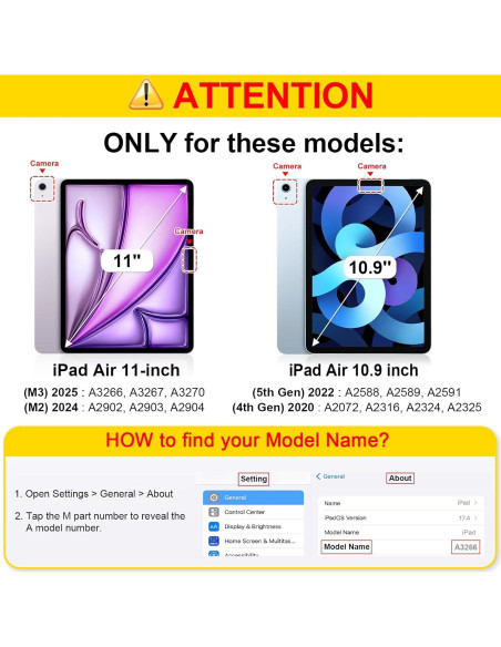 Funda Híbrida Slim Fintie para iPad Air 10.9" 2022-2025