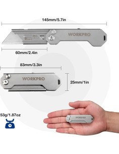 Cuchillas de Corte WORKPRO 3 Piezas + 10 Cuchillas 2