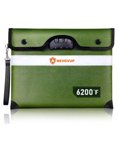 Bolsa de Documentos a Prueba de Fuego NEVGVUP 33x25cm Verde