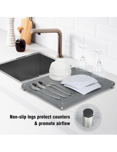 Alfombrilla de Secado de Platos IMBTMY de Tierra Diatomácea 40x30cm