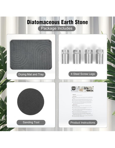 Alfombrilla de Secado de Platos IMBTMY de Tierra Diatomácea 40x30cm
