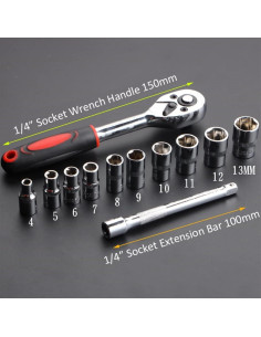 Juego de Llave de Carraca LSLANSOON 12 Pcs 4-13 mm 2