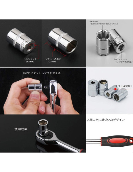 Juego de Llave de Carraca LSLANSOON 12 Pcs 4-13 mm