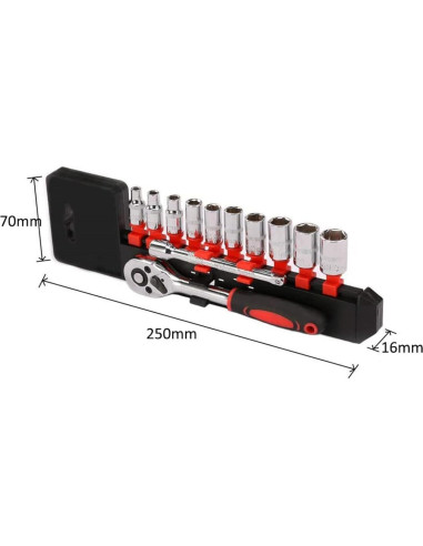 Juego de Llave de Carraca LSLANSOON 12 Pcs 4-13 mm