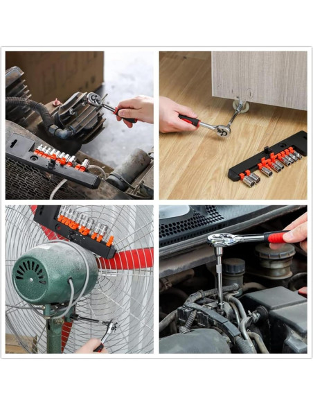 Juego de Llave de Carraca LSLANSOON 12 Pcs 4-13 mm