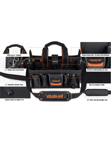 Bolsa de Herramientas WELKINLAND 40.64 cm 19 Bolsillos Bolsa de Herramientas WELKINLAND 40.64 cm 19 Bolsillos