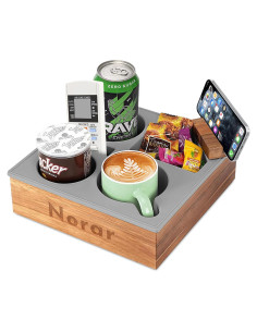 Bandeja Soporte Taza Sofá Norar Gris 24.99x24.99cm