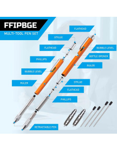 Set de bolígrafo multi-herramienta FFIPBGE 11 en 1 Naranja 2