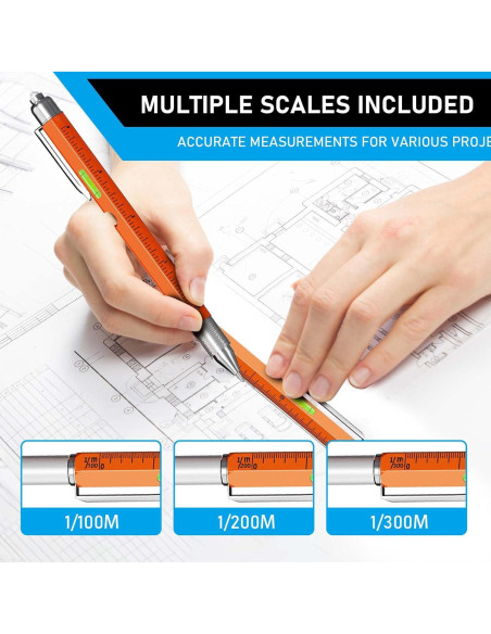 Set de bolígrafo multi-herramienta FFIPBGE 11 en 1 Naranja