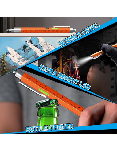 Set de bolígrafo multi-herramienta FFIPBGE 11 en 1 Naranja