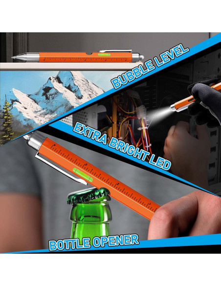 Set de bolígrafo multi-herramienta FFIPBGE 11 en 1 Naranja