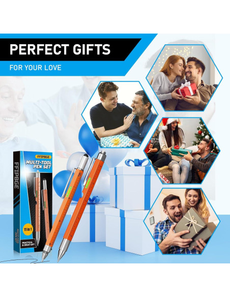 Set de bolígrafo multi-herramienta FFIPBGE 11 en 1 Naranja