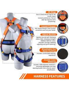 Arnés de Seguridad TRSMIMA para Caídas con Cuerda 2m 2