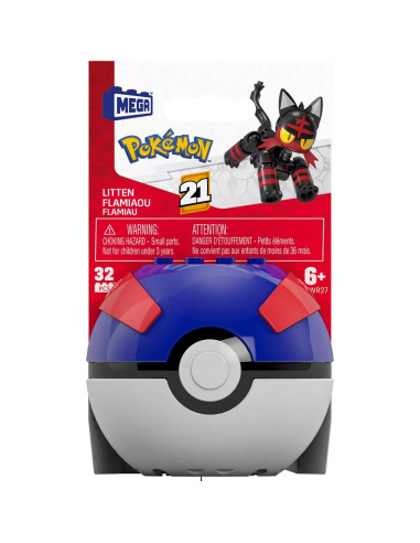 Kit de Construcción MEGA Pokémon Litten 32 Piezas Mattel