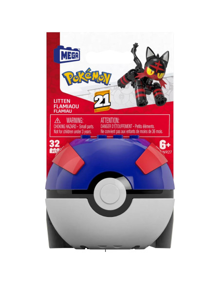 Kit de Construcción MEGA Pokémon Litten 32 Piezas Mattel