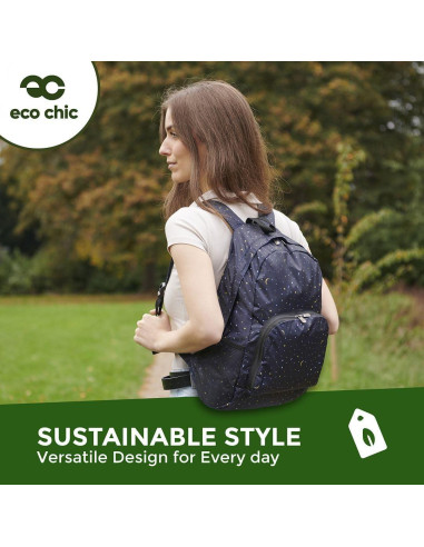 Mochila Plegable ECO CHIC Impermeable 18L Navy Floral