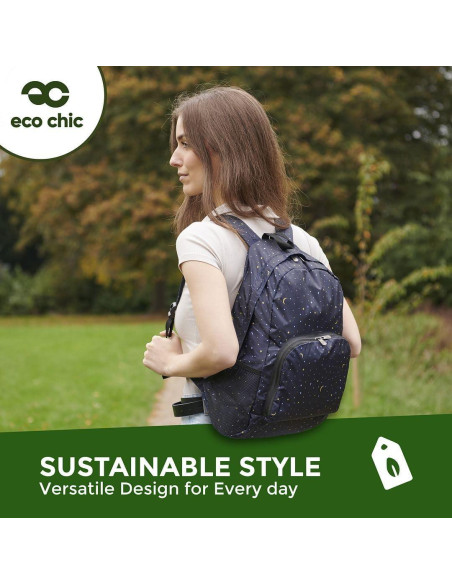 Mochila Plegable ECO CHIC Impermeable 18L Navy Floral
