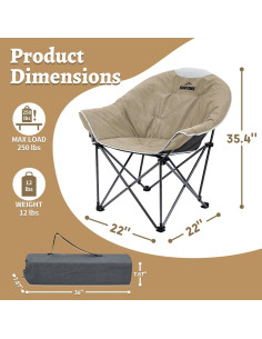 Silla Plegable Suntime ST-203AF-7 Acolchada para Camping 2