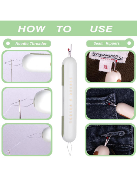 Desgarradores de Costura 2-en-1 Meggy - Enhebrador y Removedor