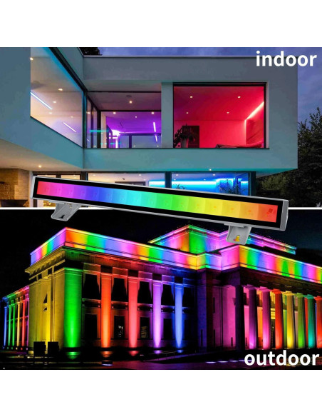 Barra de Luz LED RGB CREATESTAR 48W Control Remoto 2 Pcs