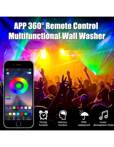 Barra de Luz LED RGB CREATESTAR 48W Control Remoto 2 Pcs