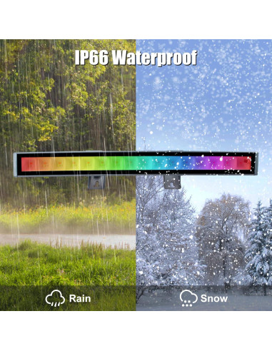 Barra de Luz LED RGB CREATESTAR 48W Control Remoto 2 Pcs