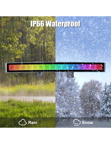 Barra de Luz LED RGB CREATESTAR 48W Control Remoto 2 Pcs