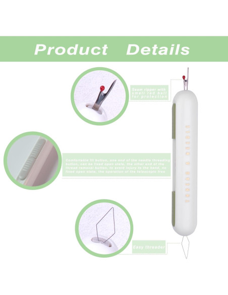 Desgarradores de Costura 2-en-1 Meggy - Enhebrador y Removedor