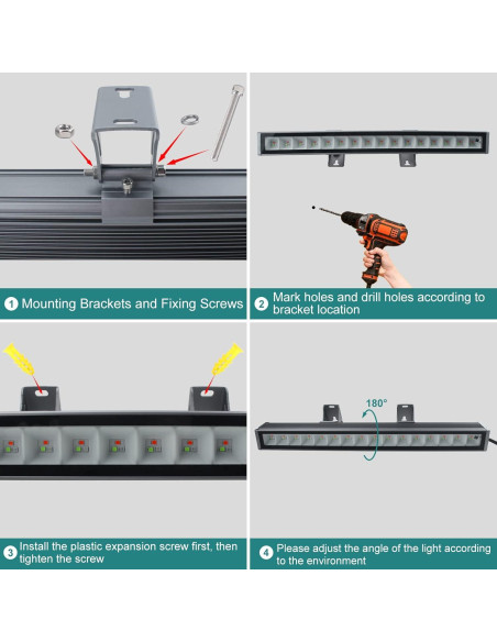 Barra de Luz LED RGB CREATESTAR 48W Control Remoto 2 Pcs