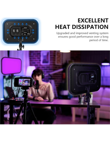 NEEWER Luz LED RGB168 60W con Control App y Soporte 200cm