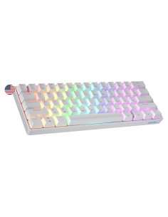 Teclado Mecánico Geeky GK61 SE 60% RGB Blanco Rojo