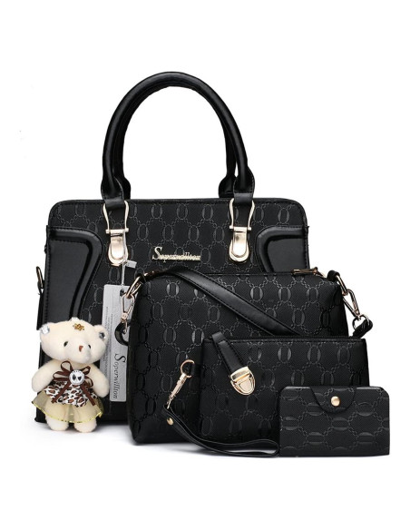 Conjunto de 4 Bolsos de Moda para Mujeres - Negro