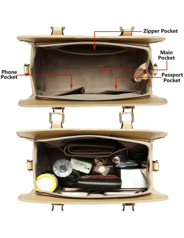 Conjunto de 4 Bolsos de Moda para Mujeres - Negro