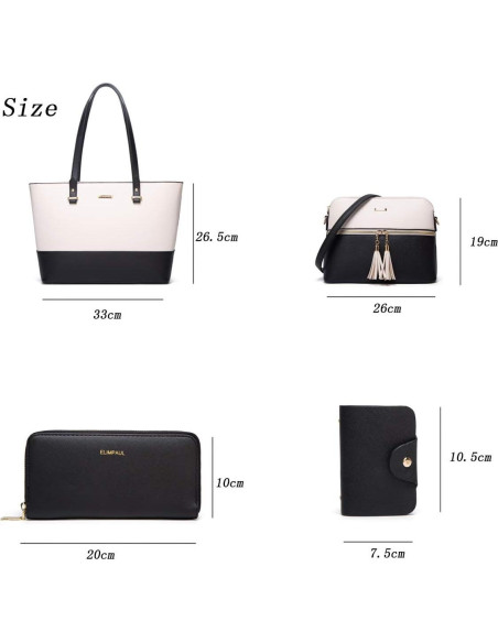 Conjunto de 4 Bolsos de Mano Lovematch Cuero Sintético