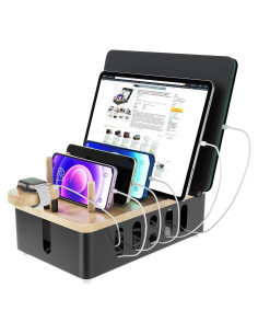 Estación de Carga GAZITOP para 5 Dispositivos en Metal