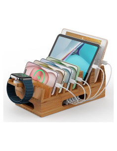 Estación de Carga de Bambú Pezin & Hulin para 7 Dispositivos