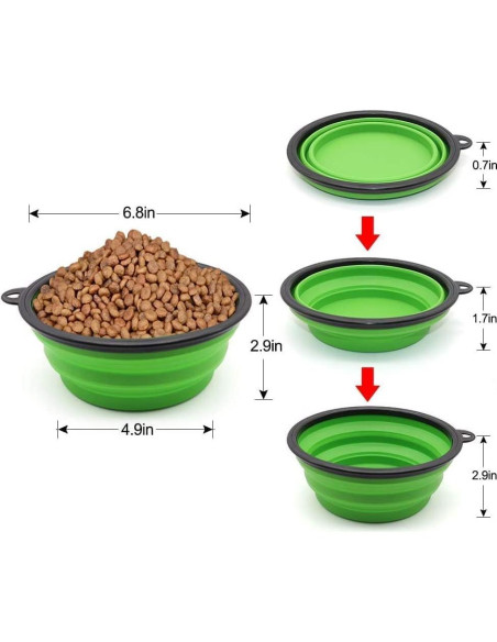 Cuencos Plegables SLSON para Gatos y Perros, 1.01L